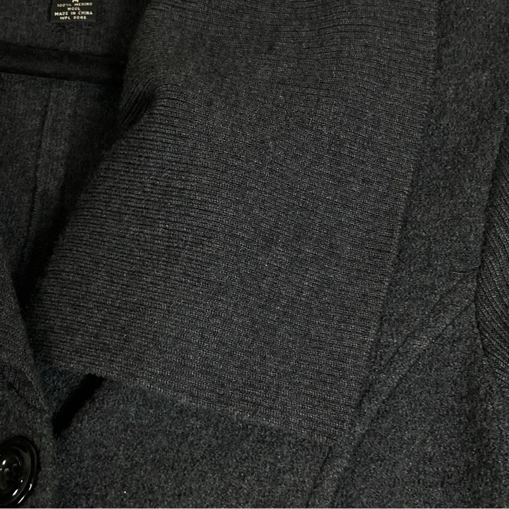 Alfani Charcoal Double-Breasted Pea Coat Merino Wool M Women’s Travel Cozy - Picture 12 of 13